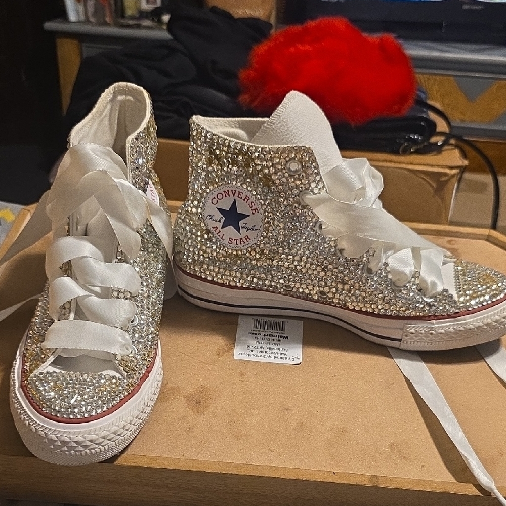 Converse Chuck Taylor Custom Sparkling High-Tops - Silvery - Picture 2 of 16